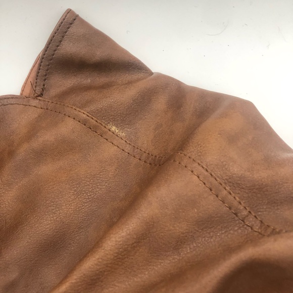 Brown Over the Knee High Faux Leather Strappy Boot Heels 🤎 - Picture 4 of 7